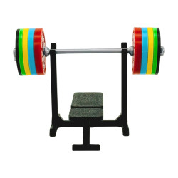 MiniGym – Ławeczka ze stojakiem, sztangą i obciążeniami | Mini siłownia